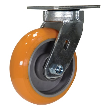 Vestil Orange Premium Heavy Duty Swivel Polyurethane 6 x 2 Caster CST-F40-6X2SI-S